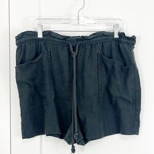 Universal Thread XXL Charcoal Gray Linen Shorts with Elastic Waist, Pockets